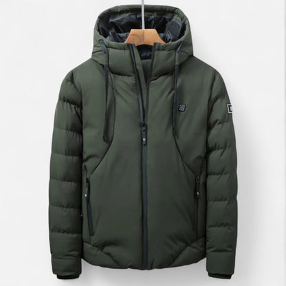Herren Steppwinterjacke Robust Mit Kapuze