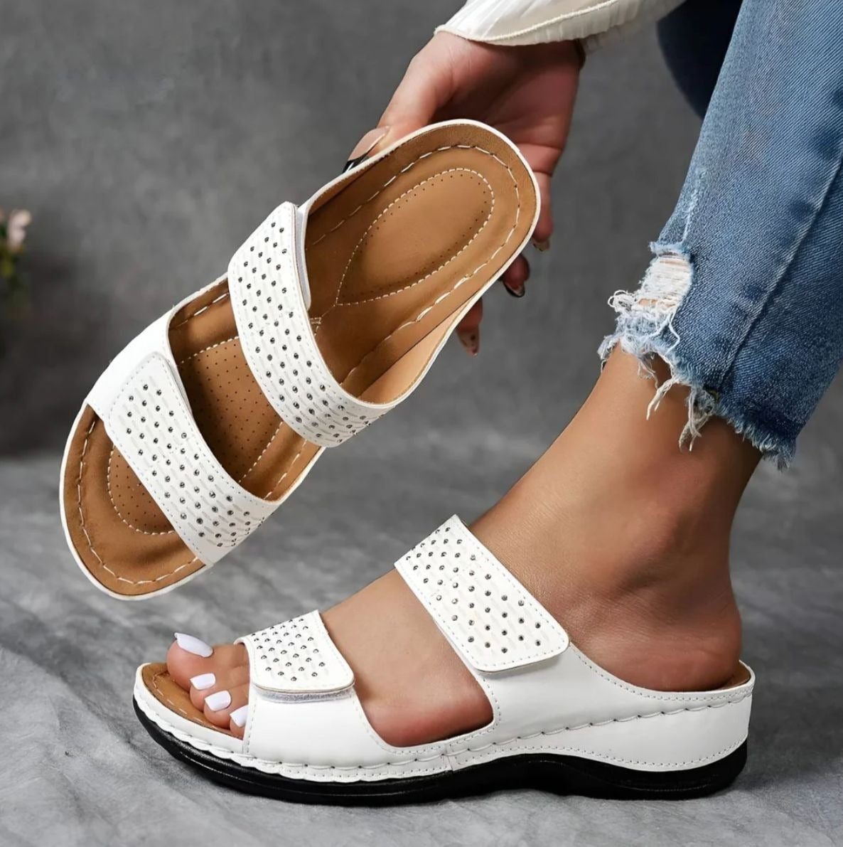 Damen Orthopädische Sandalen Klettverschluss - Norvielle