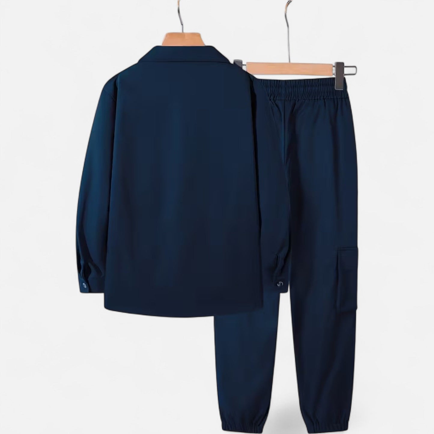 Herren Arbeitshemd & Jogger Set mit Kordelzug und Multi-Taschen