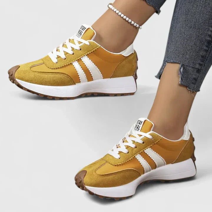 Damen Retro Schnürsneaker Frühling
