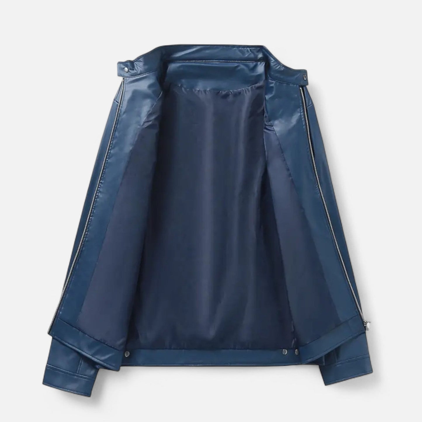 Herren Lederjacke Biker Style Reißverschluss
