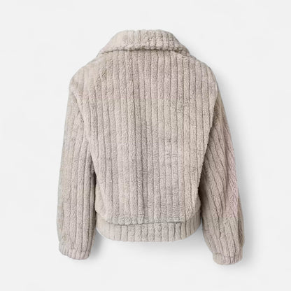 Damen Plüschjacke Dicke Warm Reverskragen