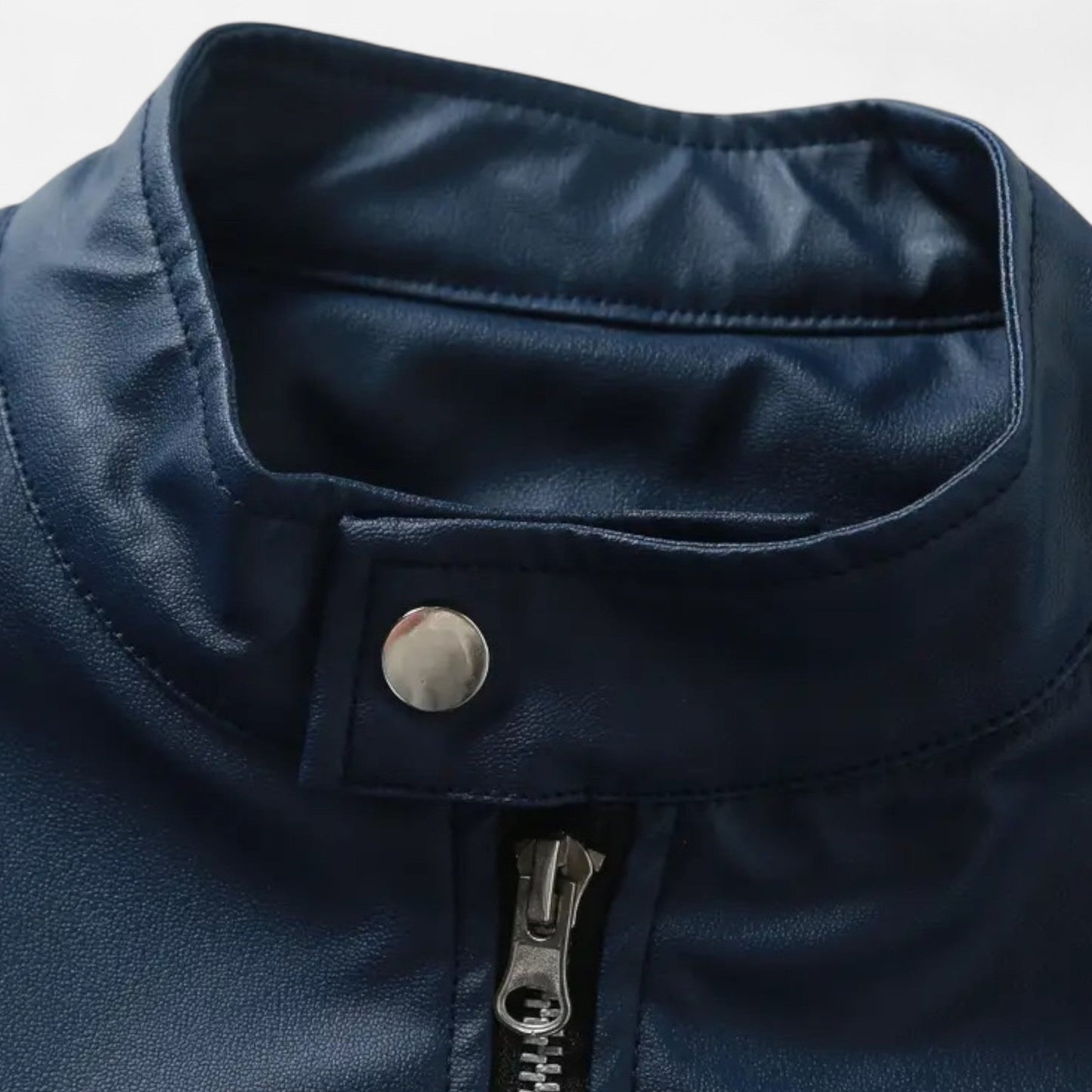 Herren Lederjacke Biker Style Reißverschluss