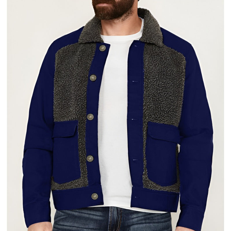 Herren Truckerjacke Raphael Regular Fit Sherpa Kragen Hüftlang