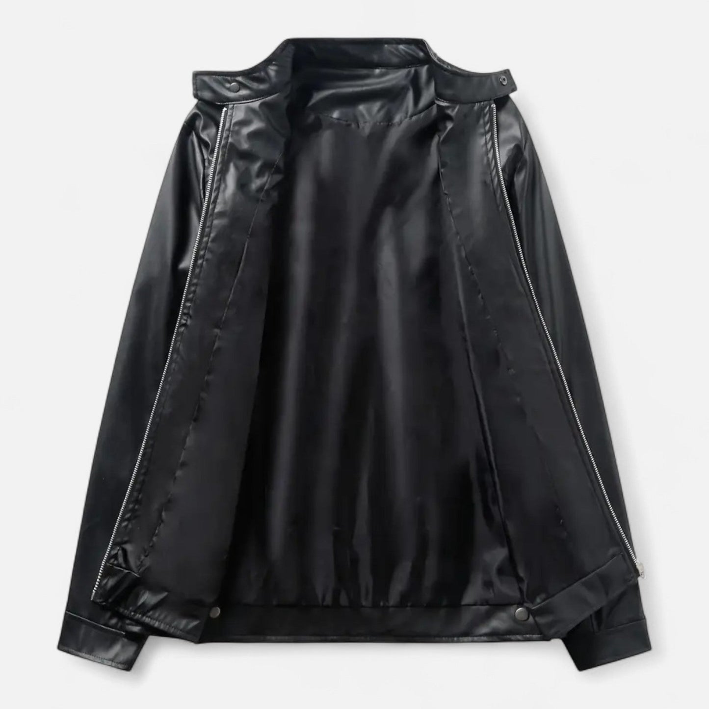 Herren Lederjacke Biker Style Reißverschluss