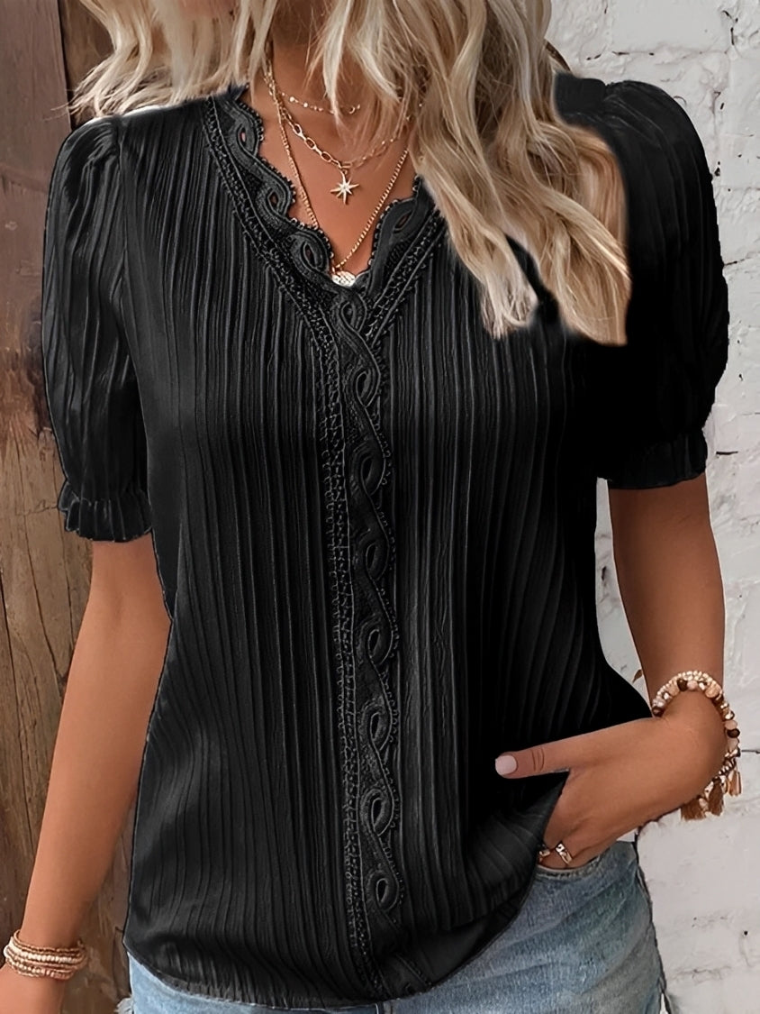 Damen Bluse V-Ausschnitt Trendig