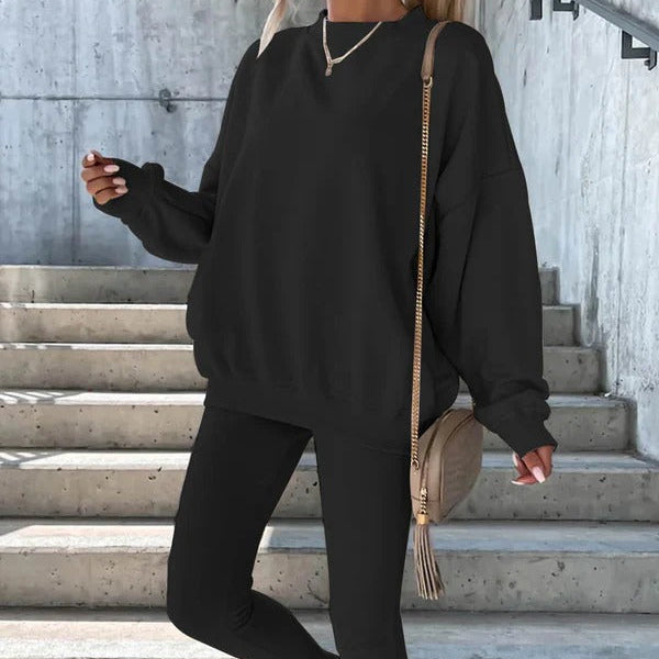 Weiches Damen Sweatshirt Oversized Rundhalsausschnitt Baumwolle - Norvielle