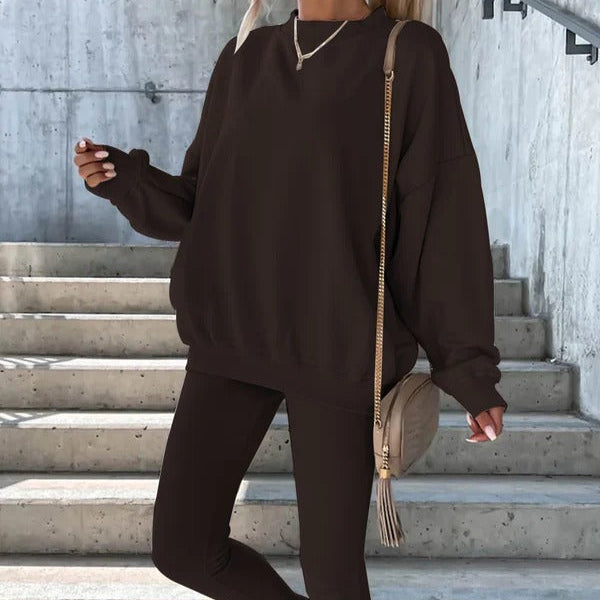 Weiches Damen Sweatshirt Oversized Rundhalsausschnitt Baumwolle
