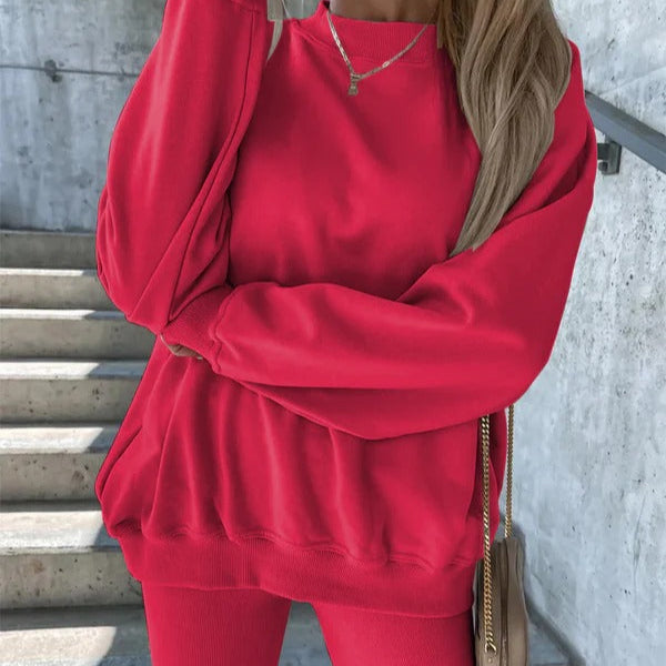 Weiches Damen Sweatshirt Oversized Rundhalsausschnitt Baumwolle