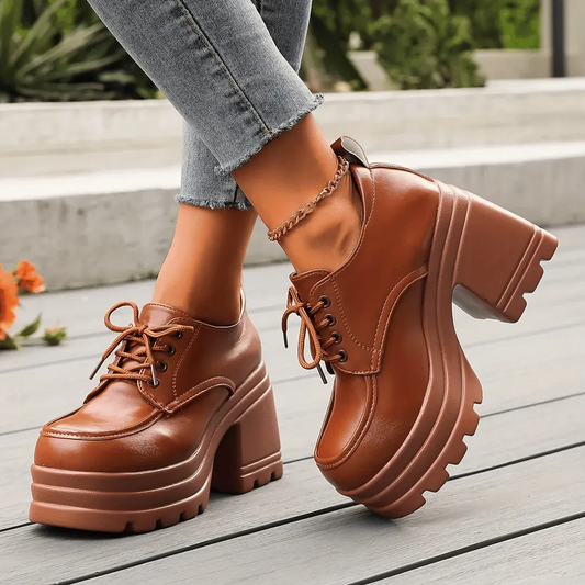 Damen Schuhe mit dicken Absätzen Schwarz - Norvielle