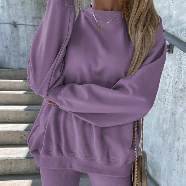 Weiches Damen Sweatshirt Oversized Rundhalsausschnitt Baumwolle