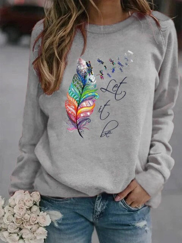 Damen Pullover Langarm Baumwolle Lockere Passform