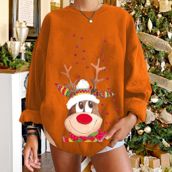 Norvielle Damen Pullover Sweatshirt Weiches Strick Rentier