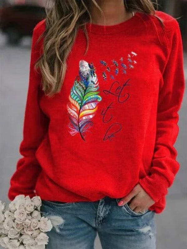 Damen Pullover Langarm Baumwolle Lockere Passform