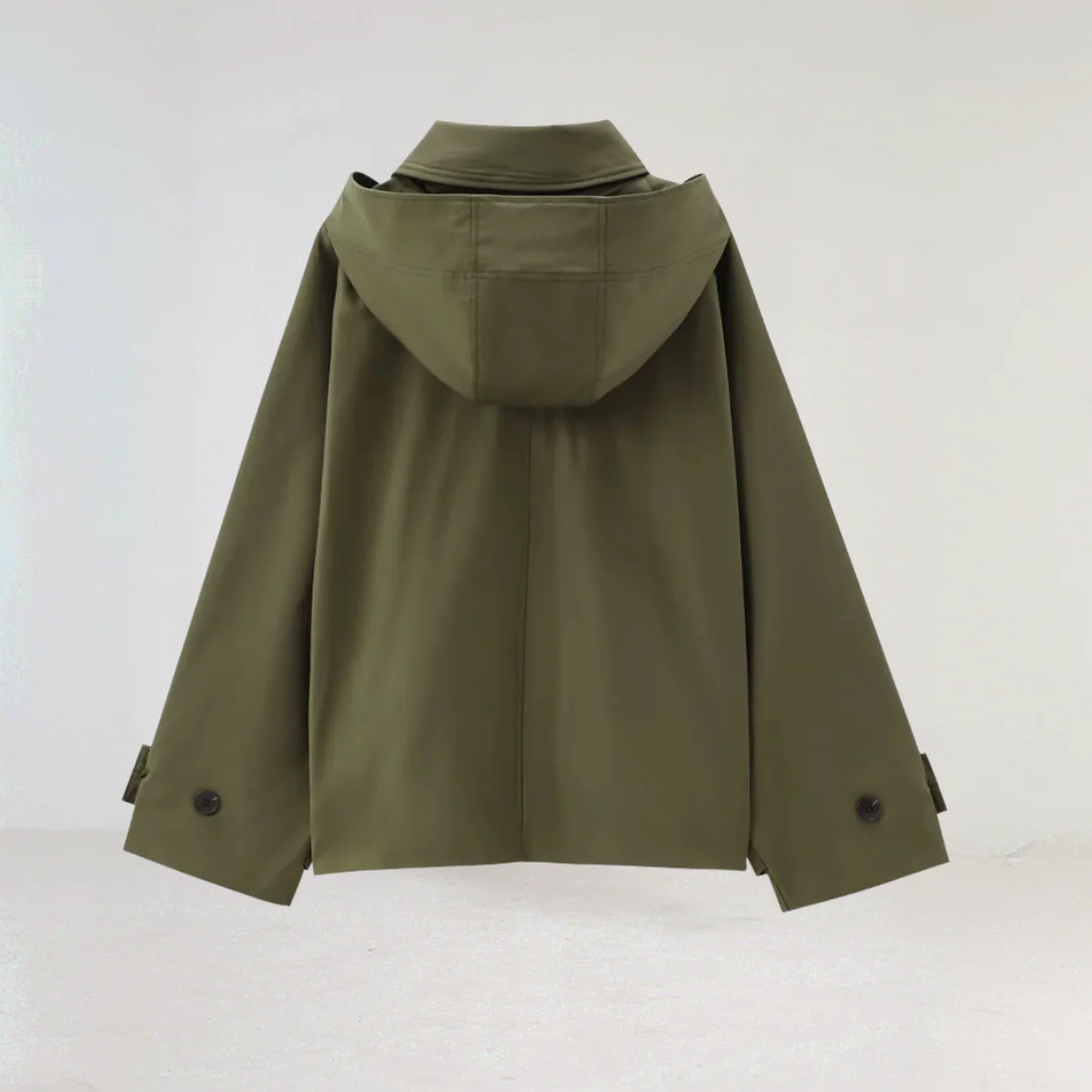 Damen Leichte Regenjacke Wasserfest Mit Knöpfen