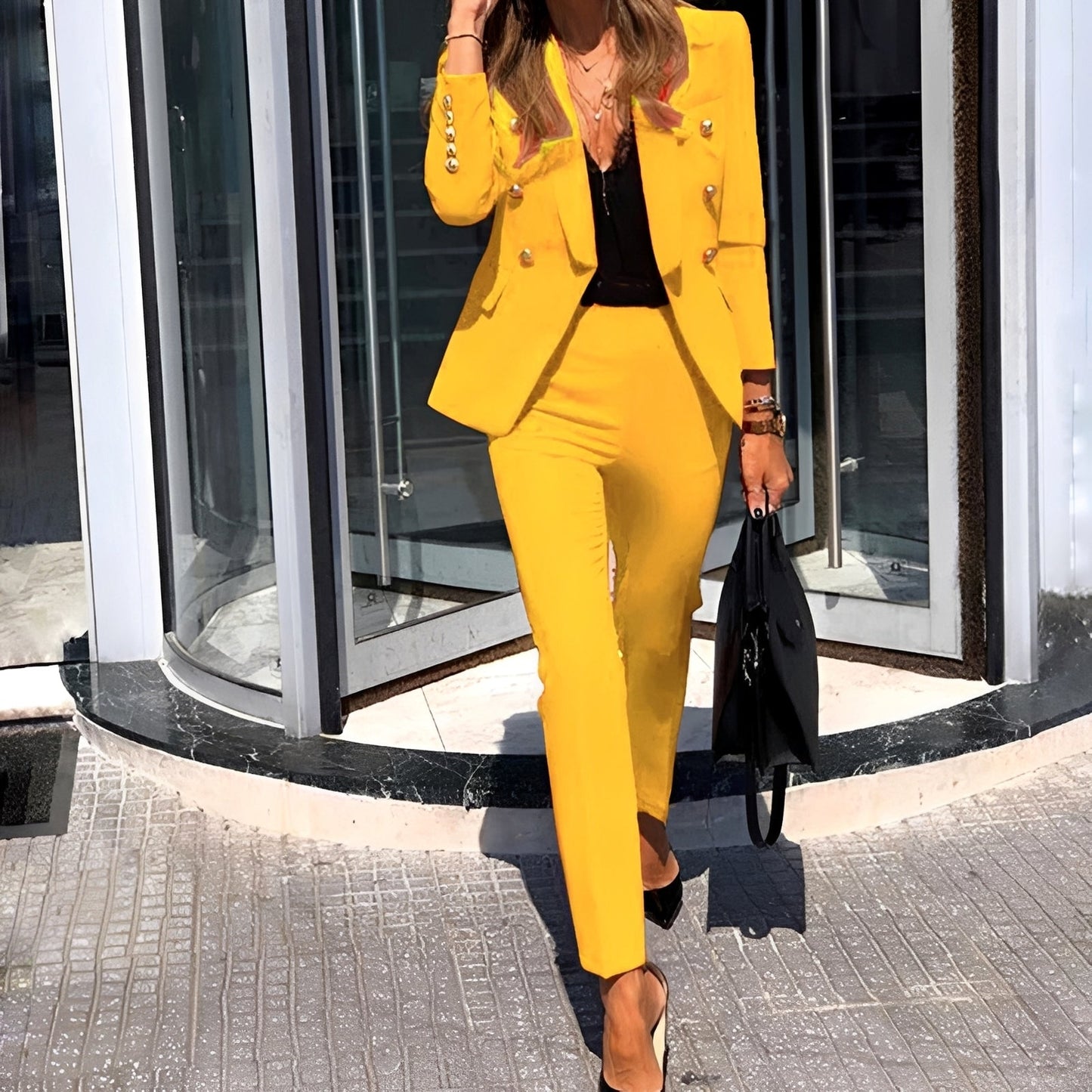 Damen Blazer Hosen Set Modisch
