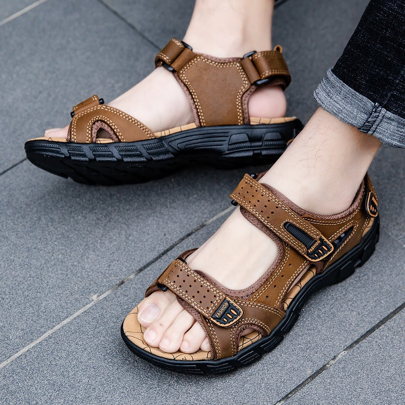 Damen Sandalen Bequem Klettverschluss