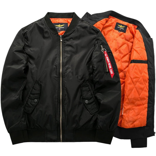 Herren Bomberjacke Warme Pilotenjacke Schwarz - Norvielle