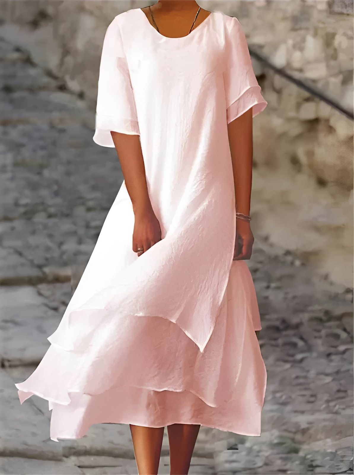 Damen Maxikleid Bequem Leicht Lässig