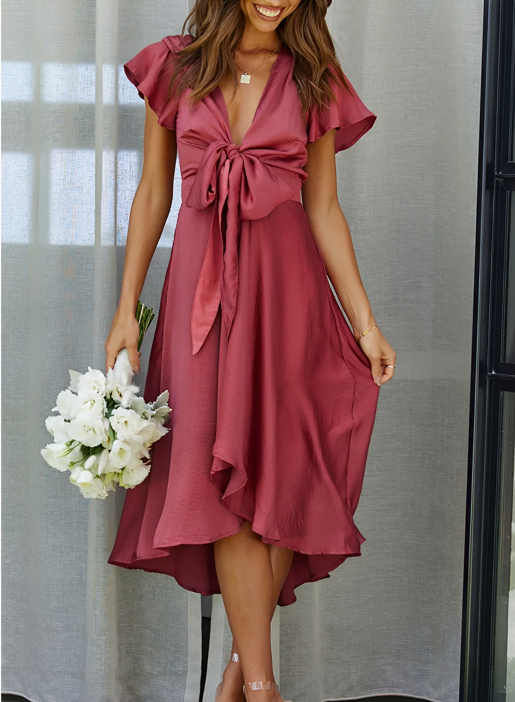 Ellia Damen Asymmetrisches Kleid