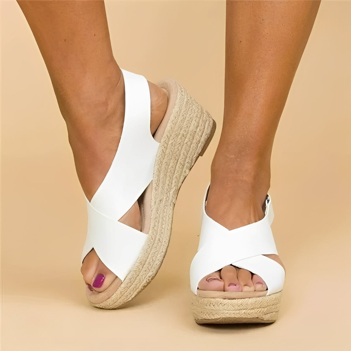Damen Sandalen Mit Gekreuzten Riemen Stilvoll Schwarz - Norvielle