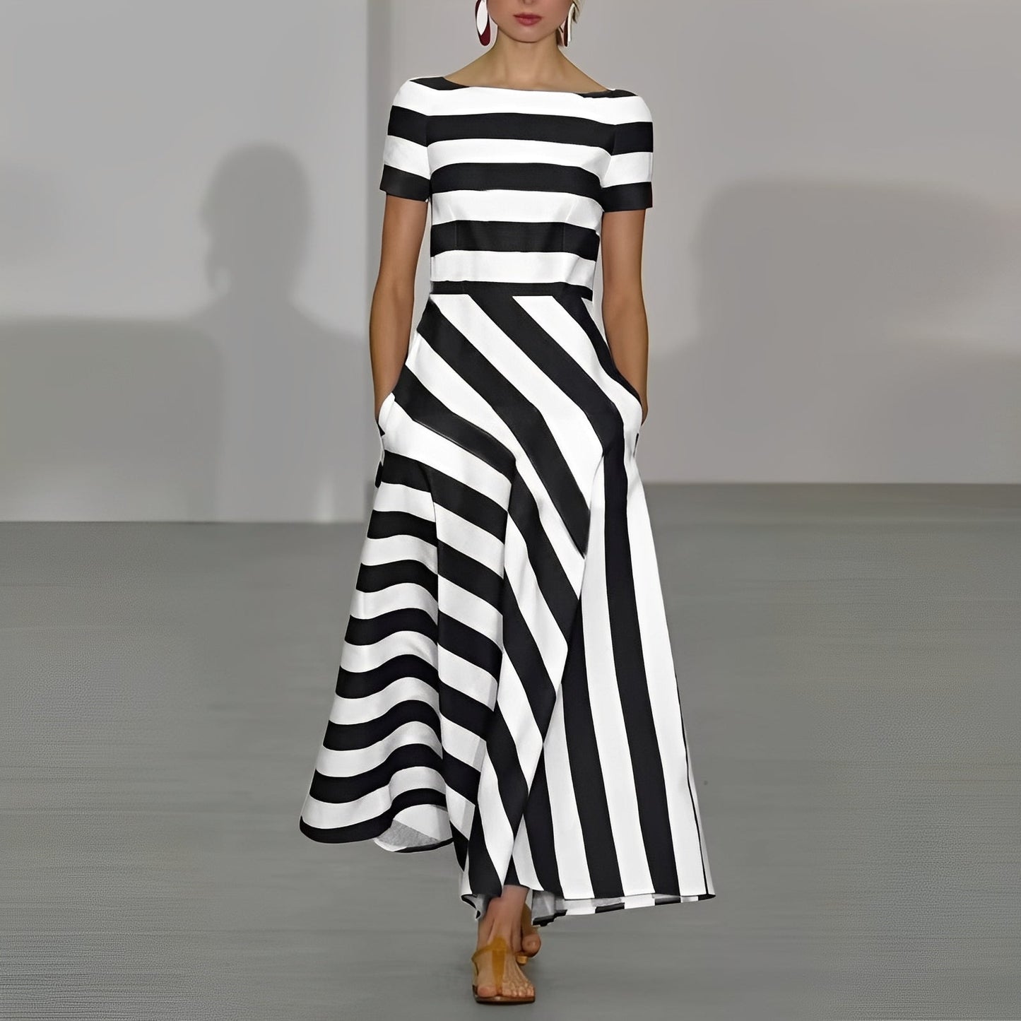 Damen Gestreiftes Kleid Charmaine