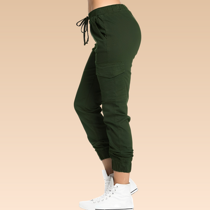Zendi Damen Cargo-Hose Elegant Taillierte Beige - Norvielle