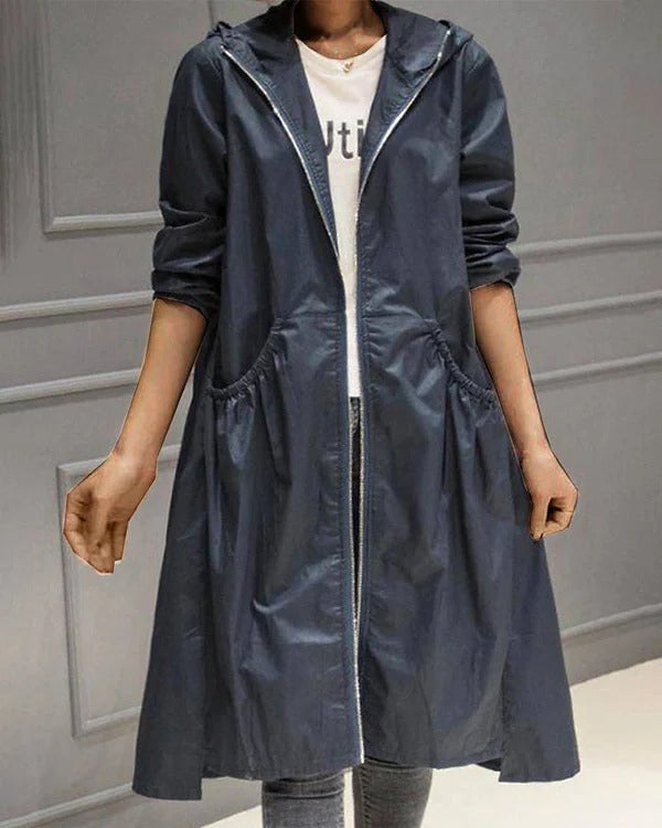 Trenchcoat Damen Wasserdicht mit Kapuze