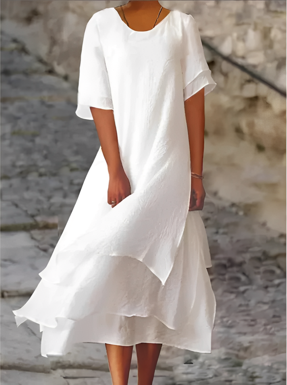 Damen Maxikleid Bequem Leicht Lässig