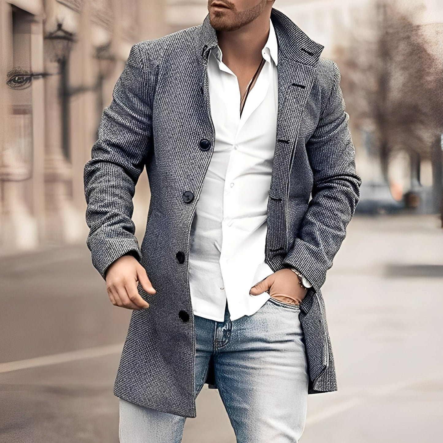 Herren Klassischer Mantel Guillaume