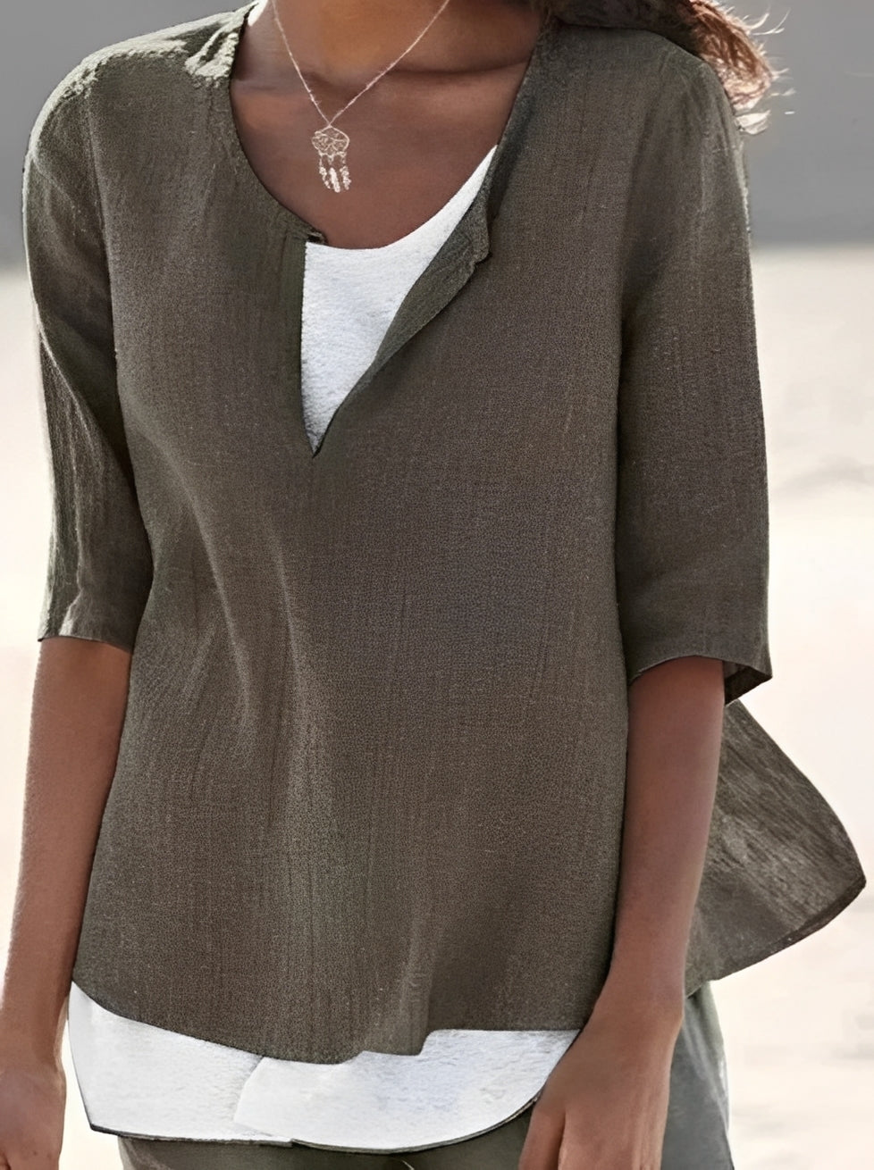 Elegante Damenbluse Lagenlook