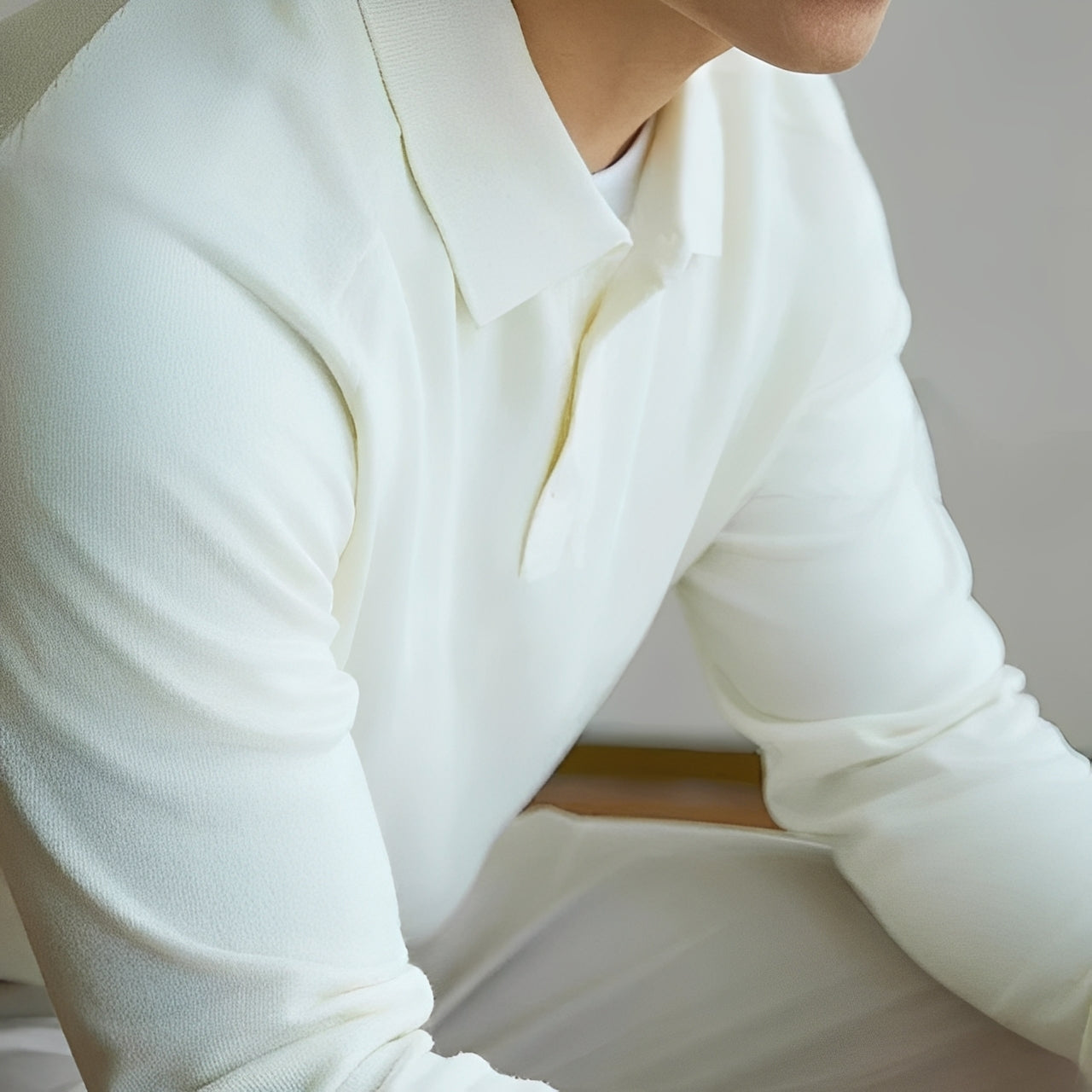 Herren Wollpullover Reverskragen Lässig Grau - Norvielle