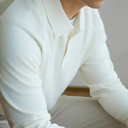 Herren Wollpullover Reverskragen Lässig Grau - Norvielle
