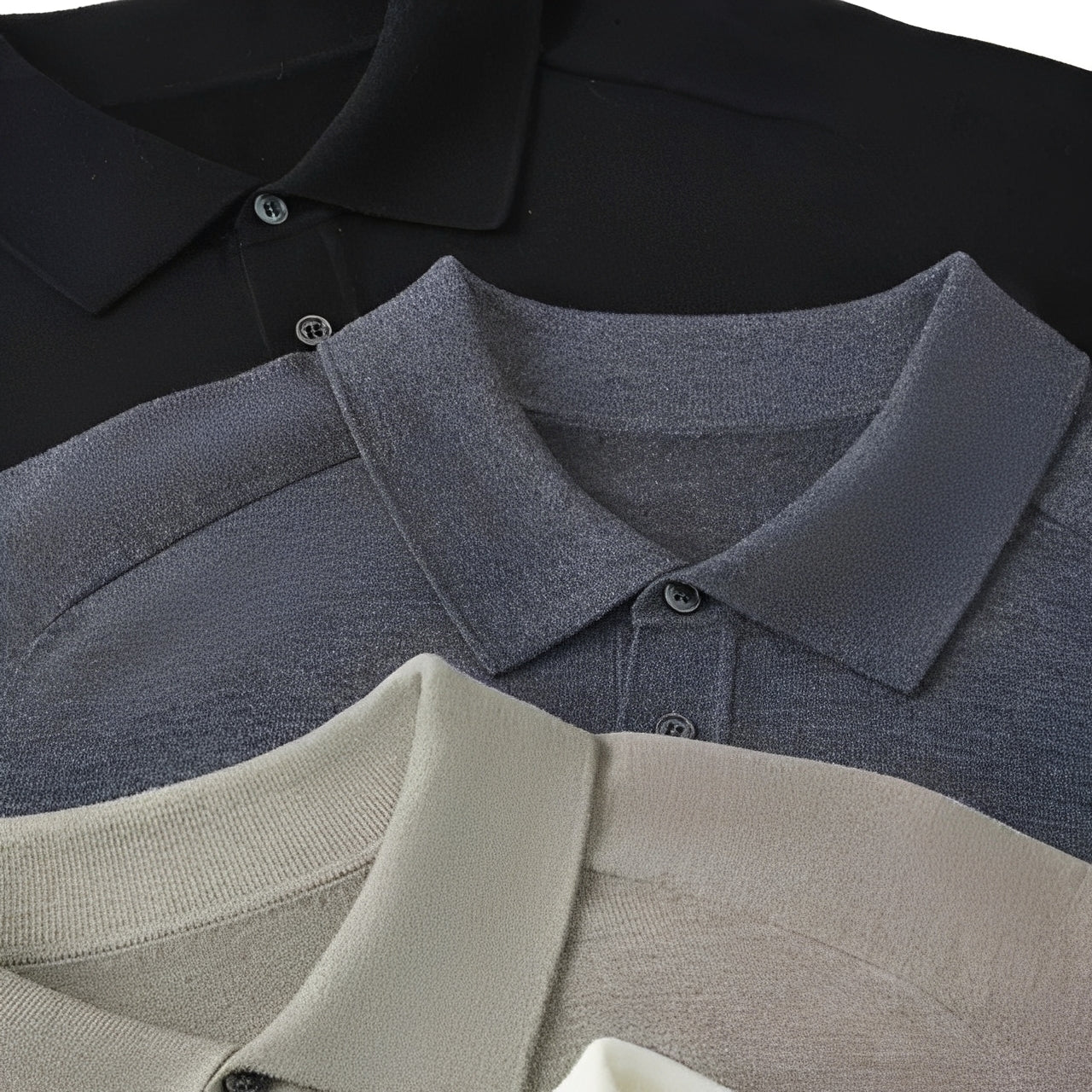 Herren Wollpullover Reverskragen Lässig Grau