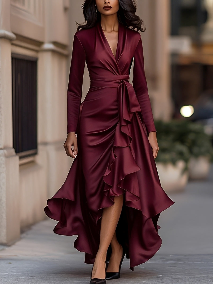 Elegantes Damenkleid V-Ausschnitt