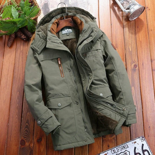 Herren Oversized Jacke Fleecegefüttert Mit Kapuze Schwarz - Norvielle