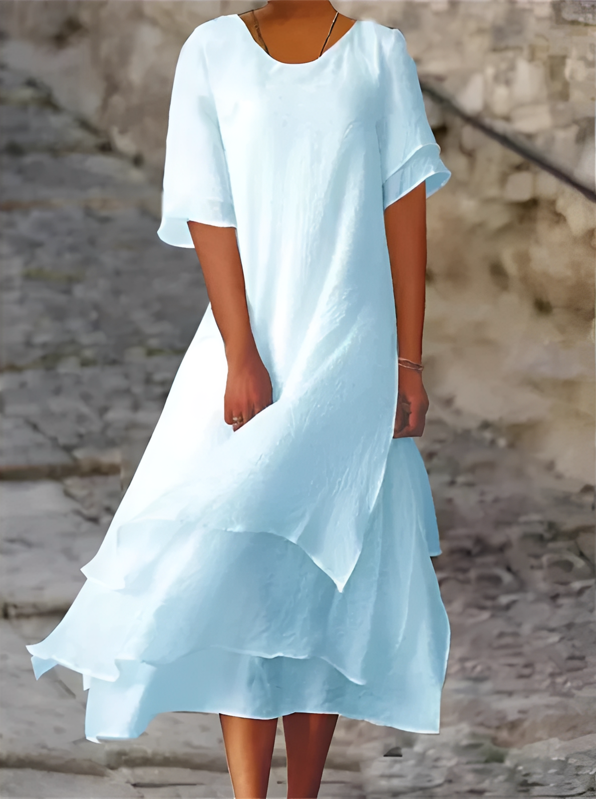 Damen Maxikleid Bequem Leicht Lässig