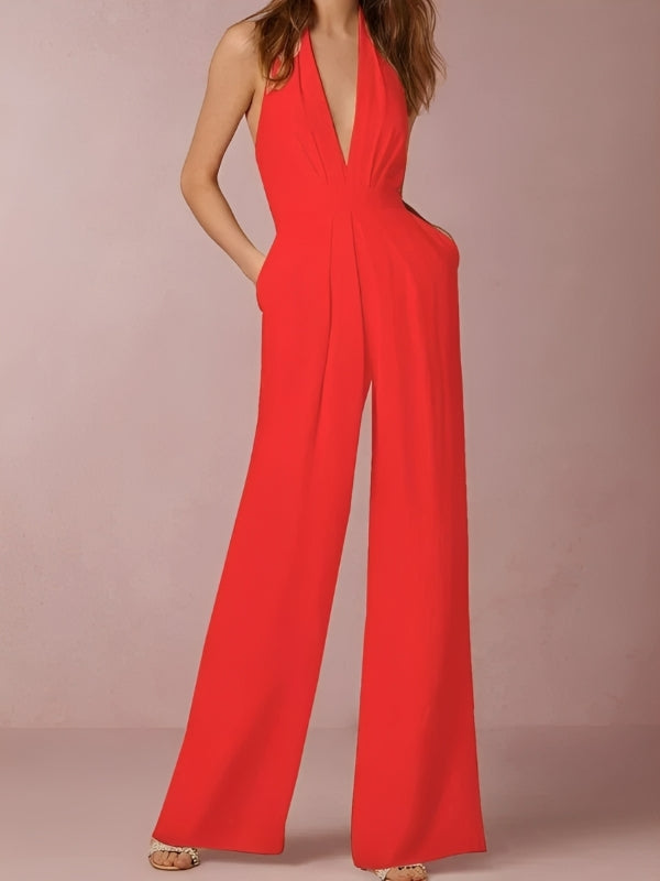 Damen Jumpsuit Weites Bein Elegant