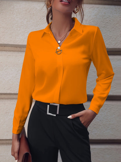 Damen Bluse Einfarbig Tailliert Büro