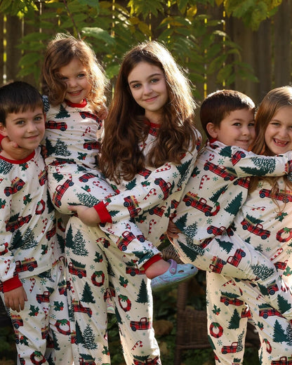 Weihnachtspajamas Familie Weihnachtsbaum LKW Größe XL
