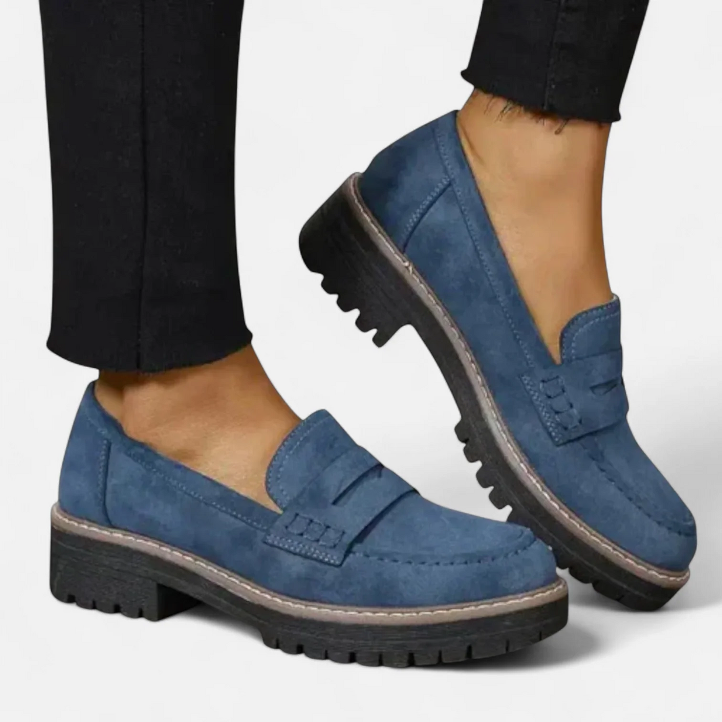 Damen Klassische Loafer Markante Sohle
