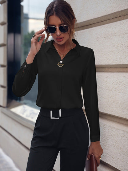 Claire Damen Unifarbene Bluse Elegantes Design - Norvielle