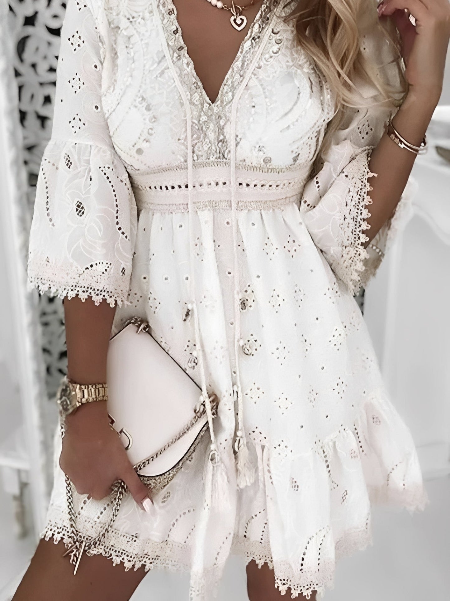 Damen Boho Minikleid Quasten Elegant - Norvielle