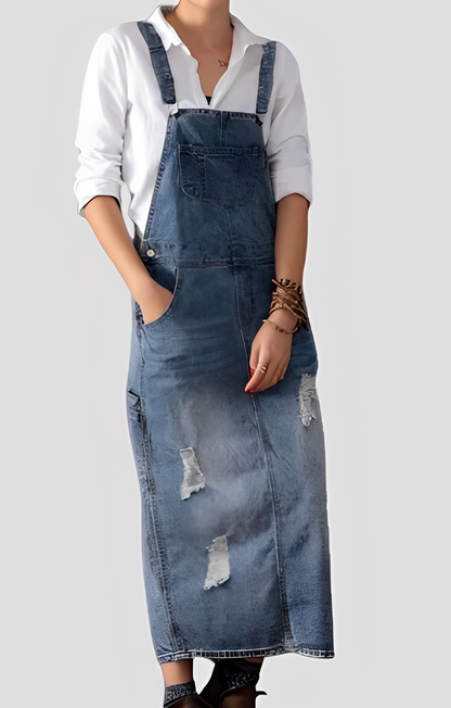 Katya Damen Overall Jeans Blau - Norvielle