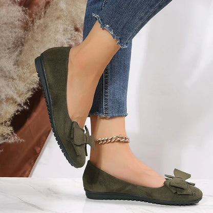 Damen Ballerinas Schleifen-Detail Beige