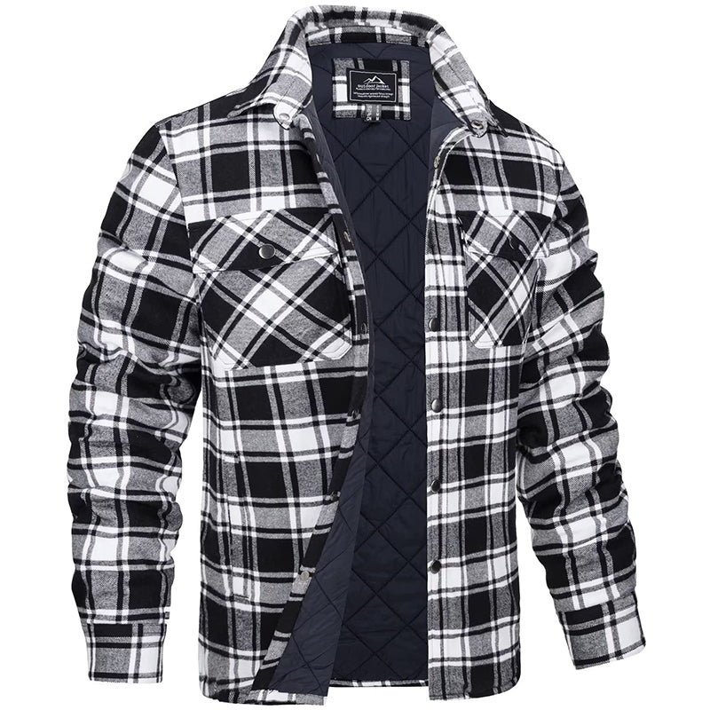 Herren Holzfällerjacke Karierter Stoff