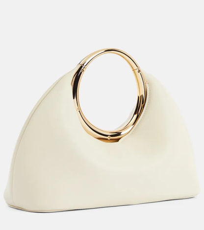 Vegan-Leder Ringtasche mit goldenem Griff