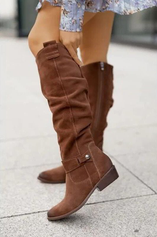 Norvielle Damen Modestiefel Rutschfeste Sohle Schwarz - Norvielle
