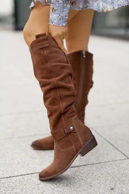 Norvielle Damen Modestiefel Rutschfeste Sohle Schwarz - Norvielle