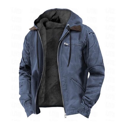 Herren Übergangsjacke Mit Kapuze Und Reißverschluss
